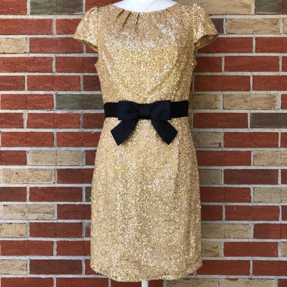 Milly of New York Dresses & Skirts - 🔥 An Original Milly of New York Like Honey Sequin + Bow Gold Black Mini Dress